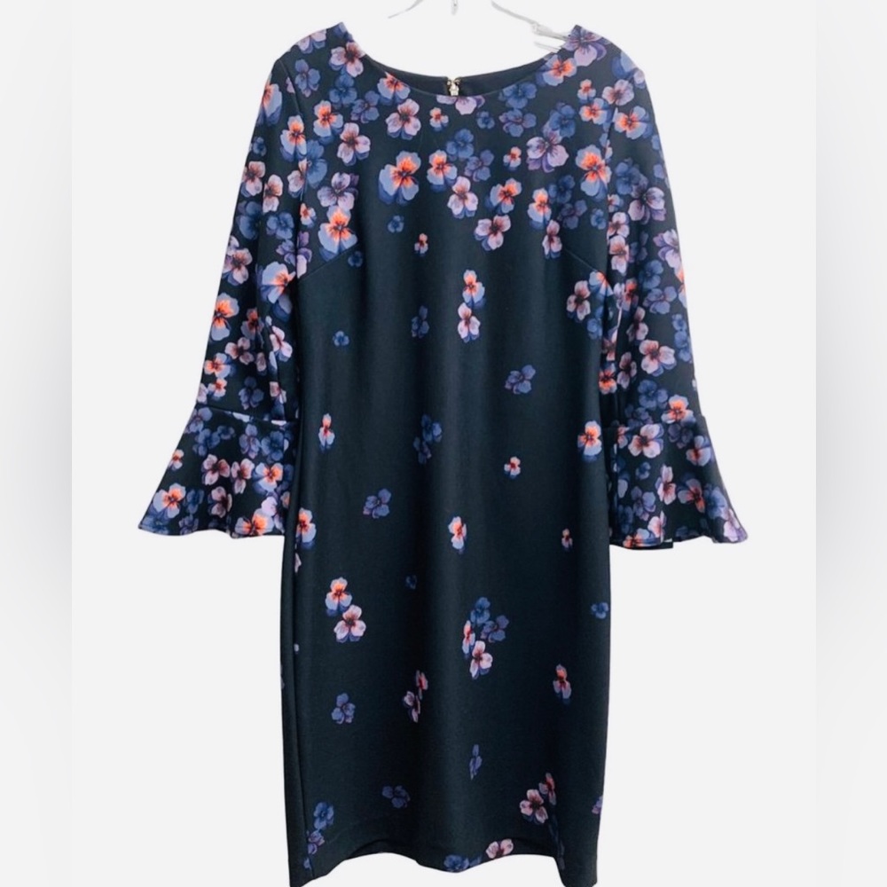 Tommy Hilfiger knee length midi dress size 10 boho floral wedding guest